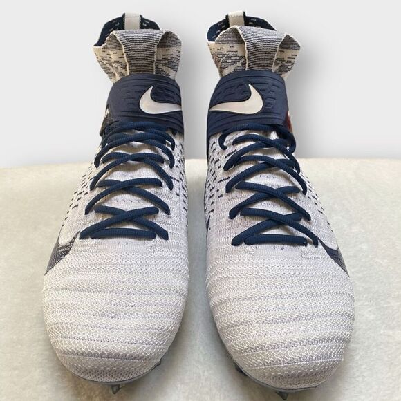 Nike Alpha Menace Elite 2 Flyknit Navy Football Cleats BV2077-101 Mens size 10.5 - Picture 4 of 10